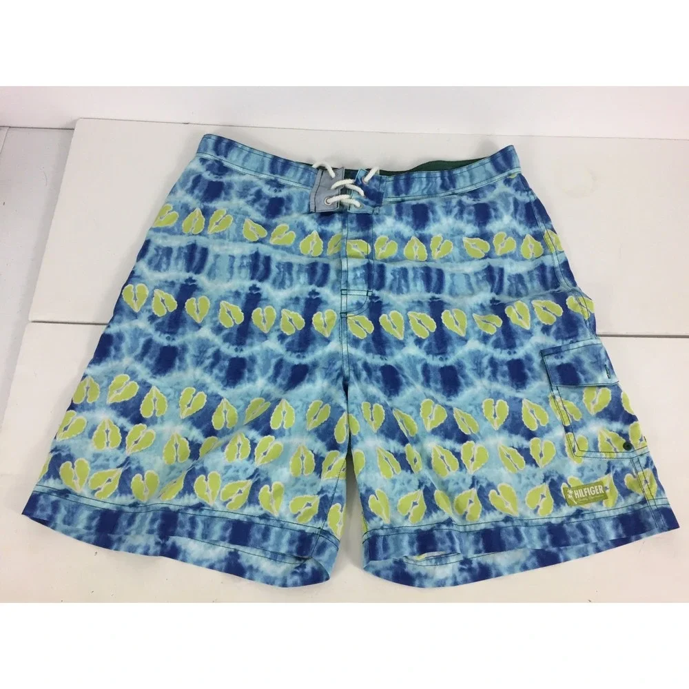 Tommy Hilfiger Men's Large Shorts Trunks Bathing Multicolor Super Rare Vintage